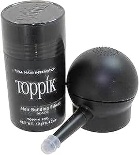الياف توبيك لتعبئة فراغات الشعر لون اسود 12 جرام مع بخاخ الياف