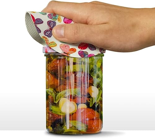 Miniatura 2 de Mariposas coloridas redondas de goma antideslizante tarro agarrador tapa abridor