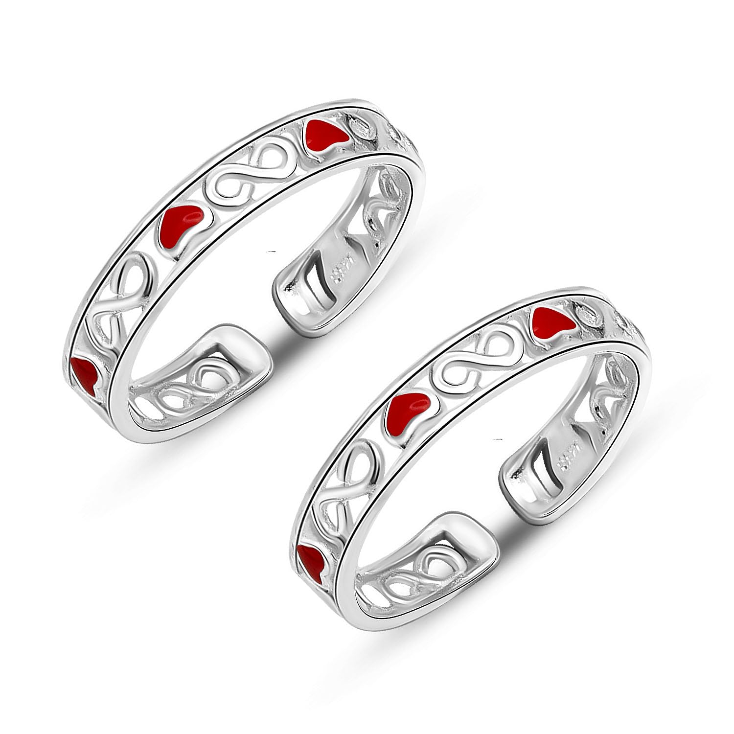 LeCalla 925 Sterling Silver Toe Ring for Women | BIS Hallmarked Lovely Enamel Heart Toe Rings | Elegant and Comfortable Toering jewelry Gift | Anniversary Birthday Wedding Gifts (B0DB8HMM3X) Amazon Price History, Amazon Price Tracker