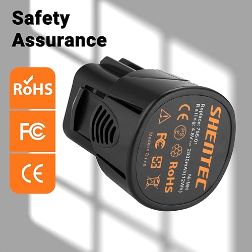 Miniatura 6 de Shentec Batería mejorada de 4.8 V 2.5 Ah compatible con Dremel 5000755-01 7300 7300-PT 7300-N/8, herramienta giratoria inalámbrica 755-01 (no