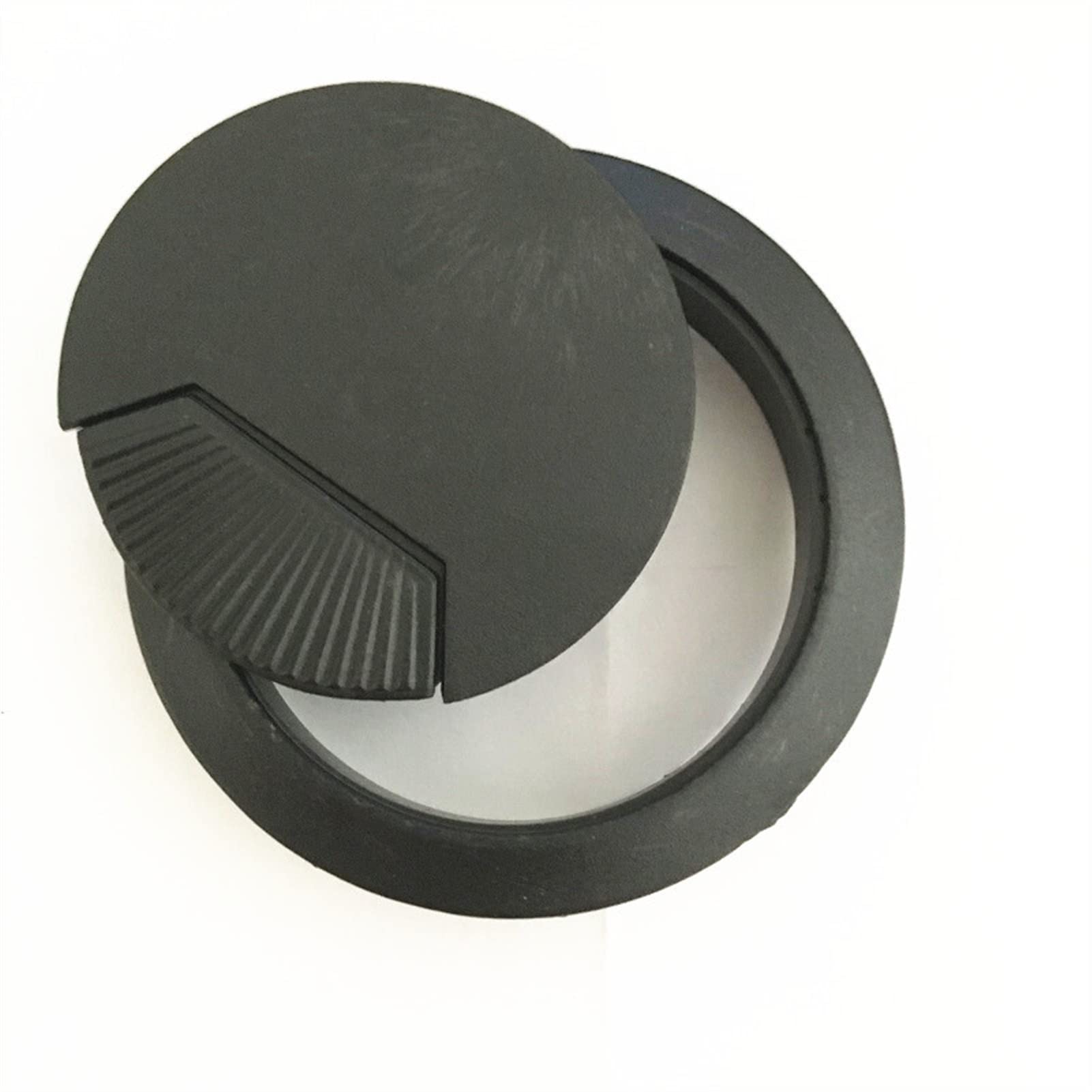 Schreibtischtülle Schreibtischdurchführung, Kabeldurchführung, 60 mm, 8 Stück, schwarze Kunststoff-Drahtlochabdeckung for Computertisch, Schublade, Schrank, Kabelanschluss
