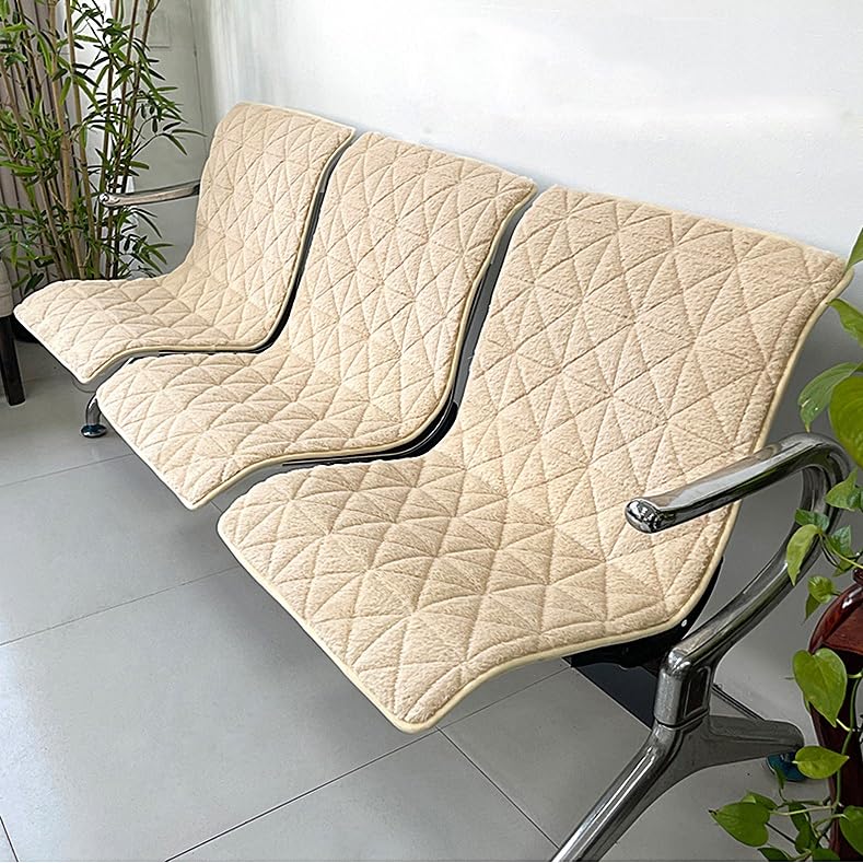 3 Cojines para Silla de Oficina, Suaves y Lavables a Máquina, con Diseño Antideslizante en el Reverso para un Uso Diario(Beige,52x90cm/20.5x35.4)