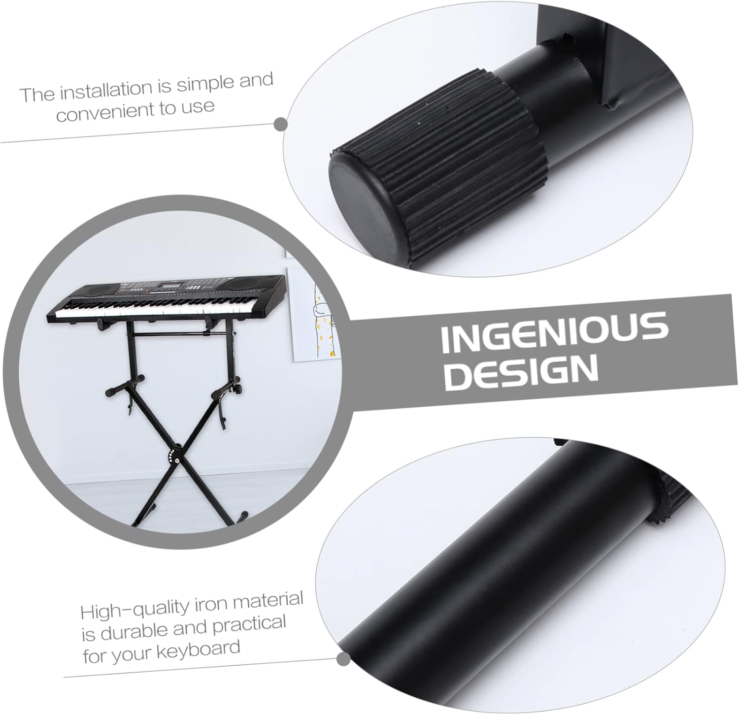 1set Keyboard Stand for Digital Pianos Double Braced Legs Versatile Convenient Storage Protects Your Instrument Sleeves Random Style