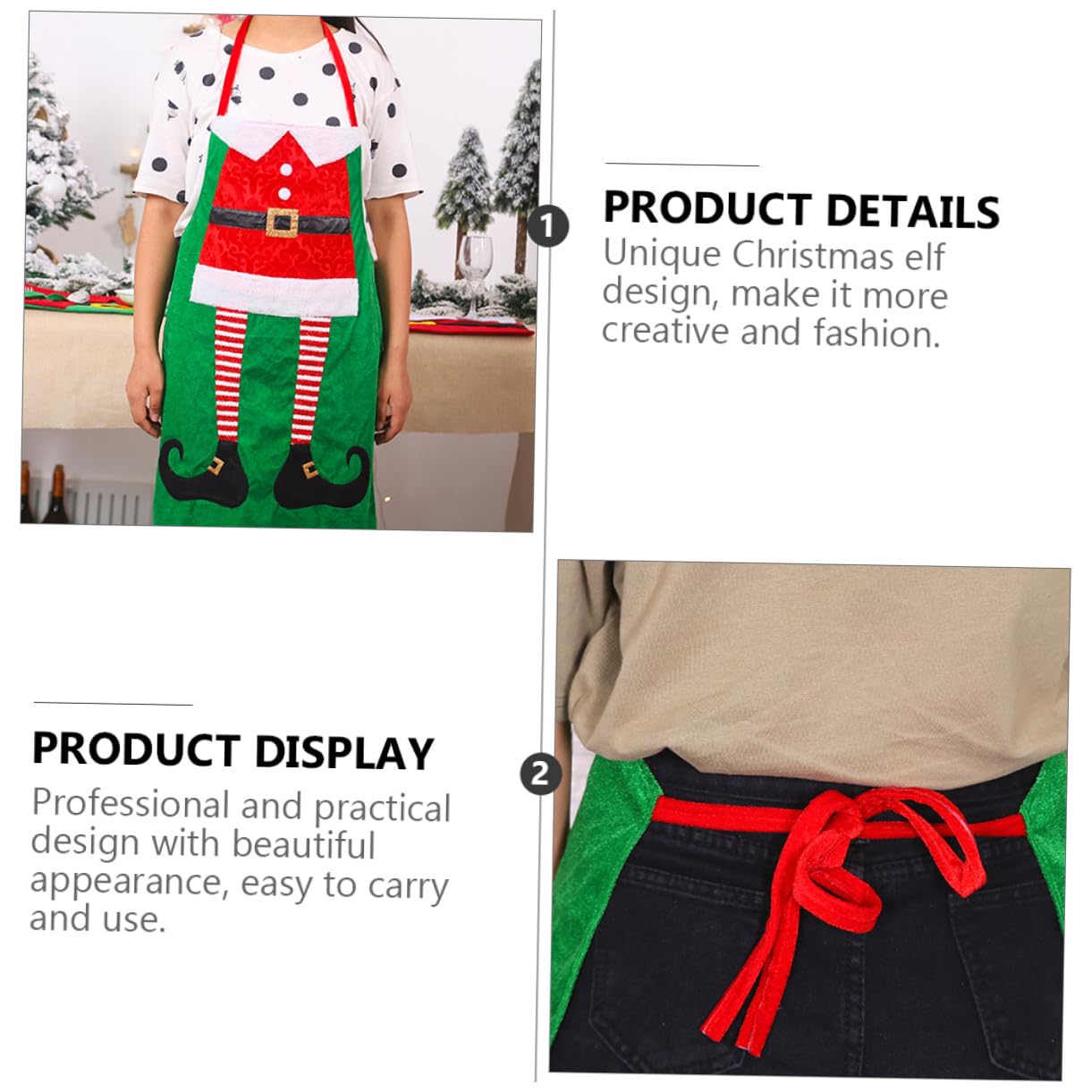 2 Delantales Navideños para Mujer Tamaño Único Material Resistente Baberos de Cocina para Hornear y Decoración Festiva Reutilizables y Fáciles de Lavar Ideales para Cocina y