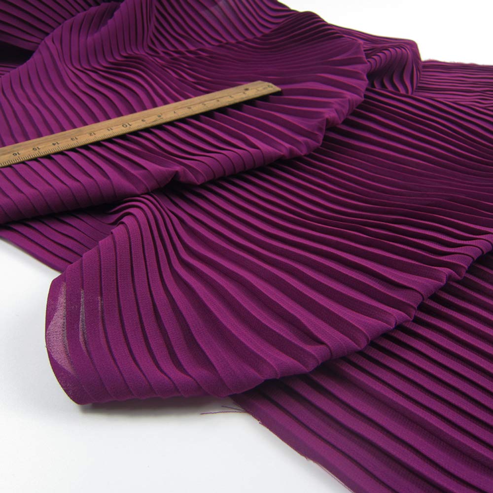 Amazon.com: 3 Meters 150CM 59" Wide Purple Ruffled Pleated Pearl Chiffon Fabric  Dress Clothes Cloth Materials DIY Sewing Craft LX148 (Purple)