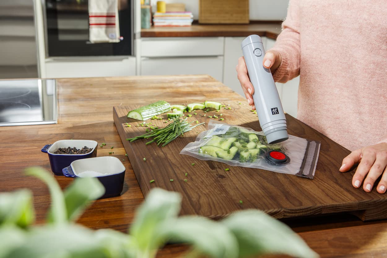 ZWILLING Fresh & Save Vakuum Starterset, Kunststoff, 11-teilig, inkl. Dose, Pumpe, Weinverschluss und Beutel, La Mer