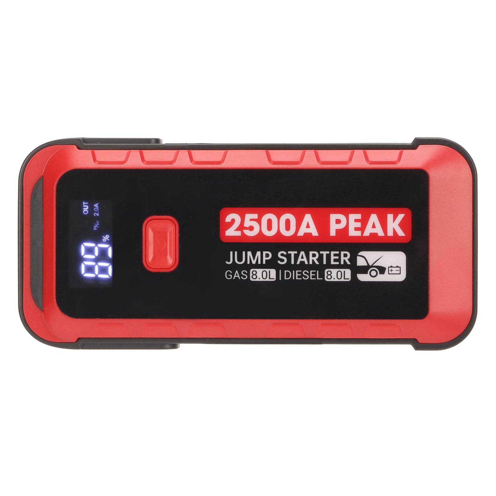 Arrancador de Batería de Coche 2500A 25800mAh USB Carga Rápida Portátil para Vehículo de 12V Camping