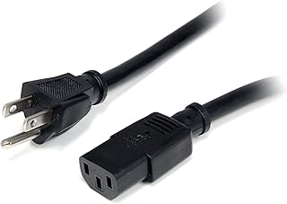 StarTech.com 10ft (3m) Heavy Duty Power Cord, NEMA 5-15P To C13 AC Power Cord, 15A 125V, 14AWG, Replacement Computer Power Cord, Monitor Power Cable, PC Power Supply Cable, UL Listed (PXT1011410) Black