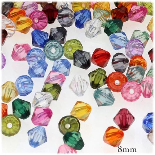The Crafts Outlet, 200 cuentas de acrílico bicona, facetadas, 0.315 in, multi