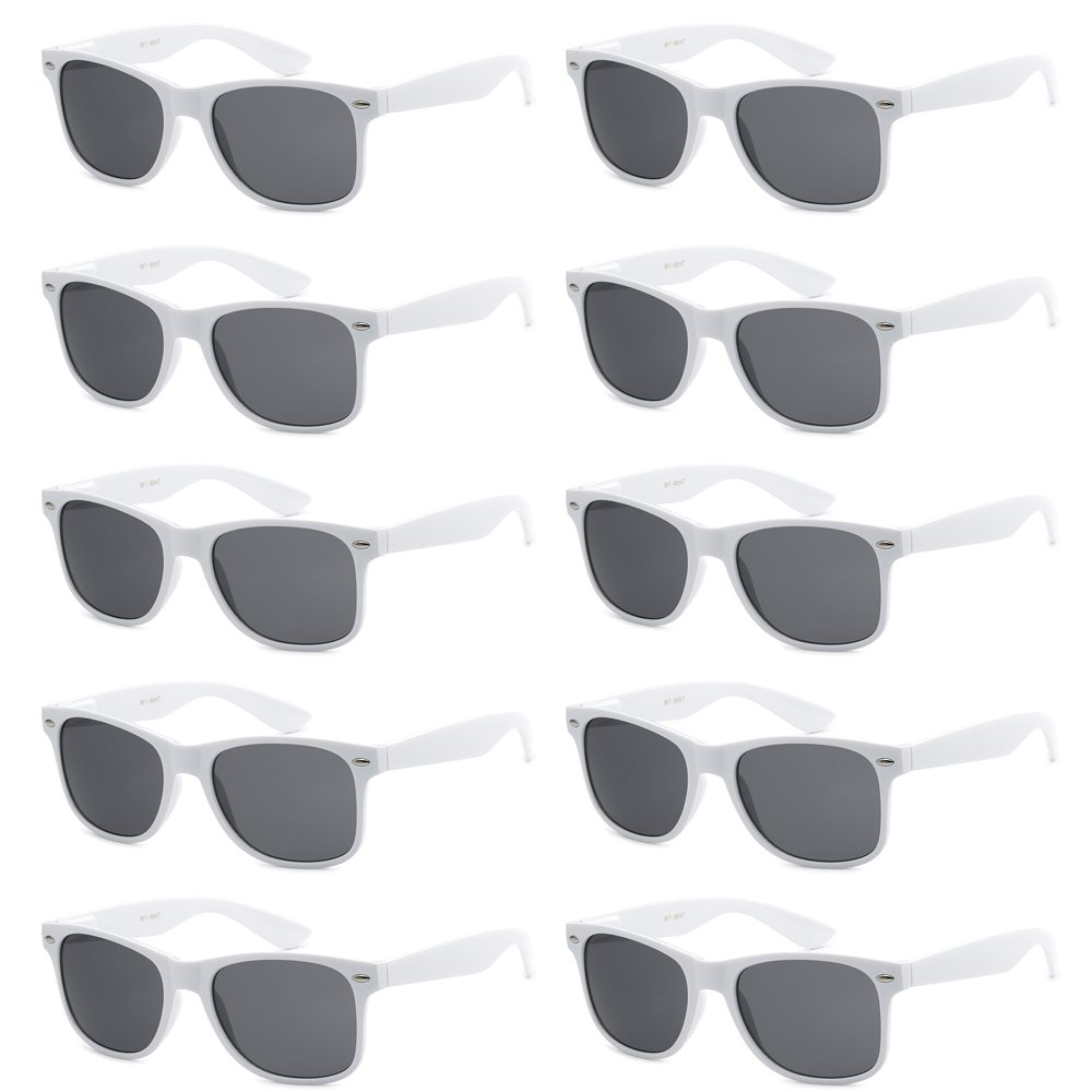 Got ShadesWholesale Bulk Unisex 80's Retro 100% UV Sunglasses for Adults - 10 Pack - w/Flex Hinges