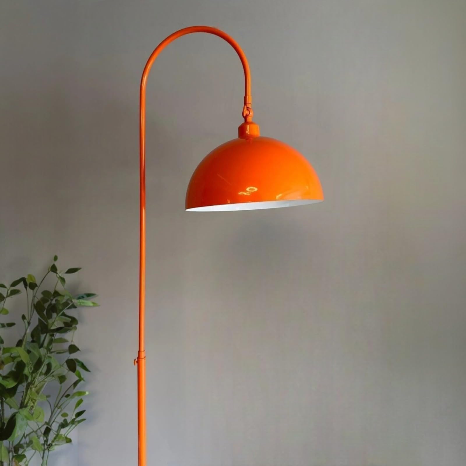 bamyum Gorkiede - de metal, moderna para dormitorio, salón, habitación infantil con casquillo E27, 30 cm de ancho, pantalla ajustable, Lámpara de pie, Naranja