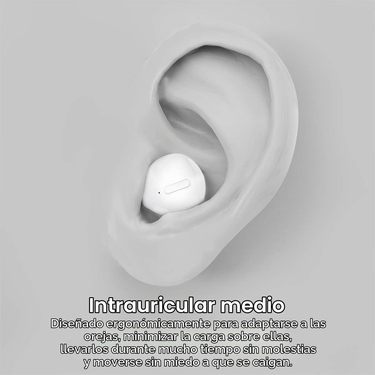 Auriculares Invisibles Bluetooth para Dormir, Mini Auriculares discretos Ocultos para el Trabajo, pequeños Canales auditivos - Auriculares Individuales con Funda de Carga (Negro)