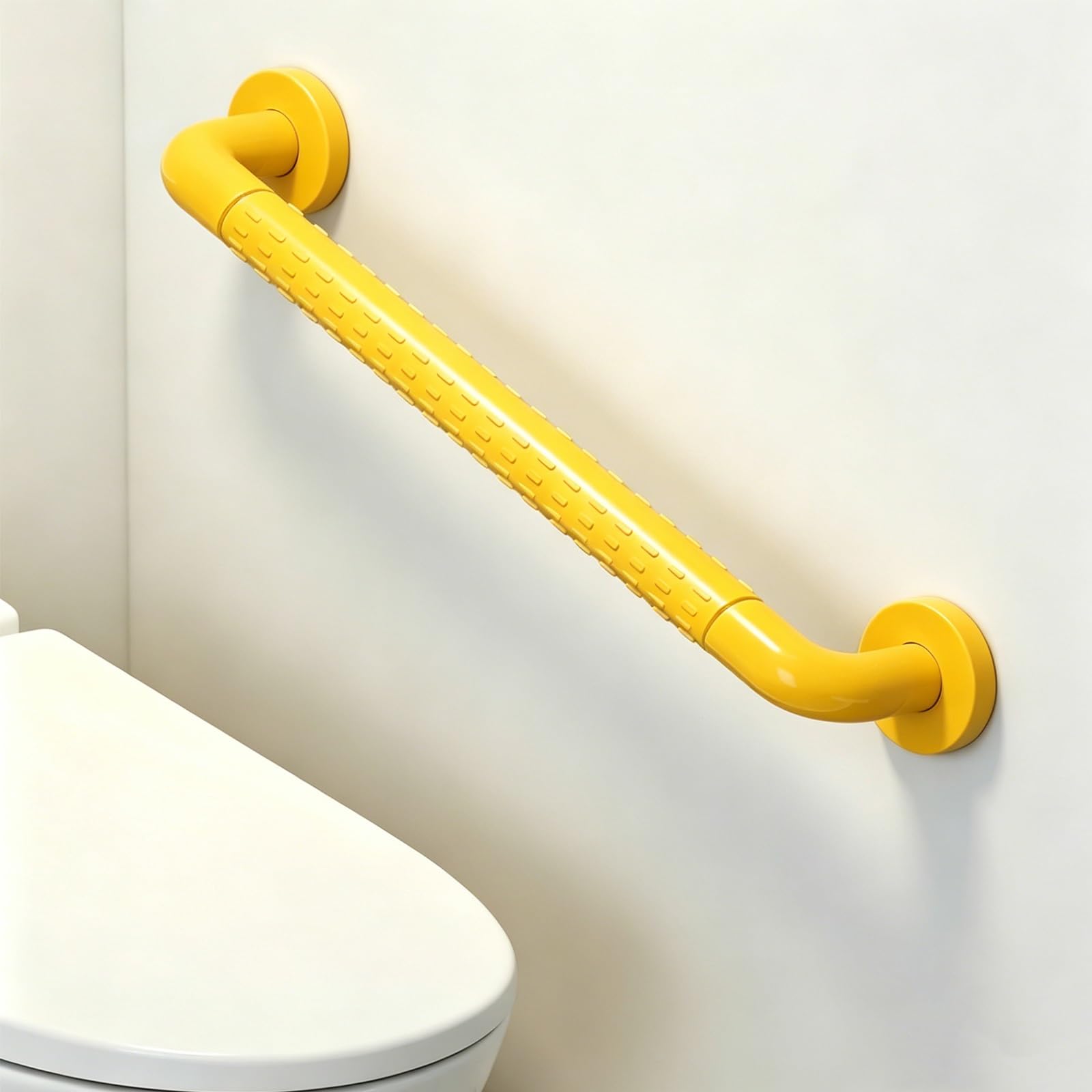 Lmvyuvlf Yellow 80Cm Handrail For Indoor Stairs,White Bathroom Safety Grab Bar Fors Elderly & Disabled –Anti-Slip Textured Handle, Wall-Mounted(,70Cm/2.30Ft)