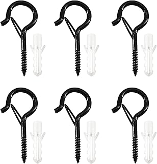 Medifier 6Pcs Q Hanger Screw Hooks Outdoor Heavy Duty Q Ceiling Hanger Hooks with Safety Buckle for Outdoor Hanging Plants, Led Lights, Christmas Lights