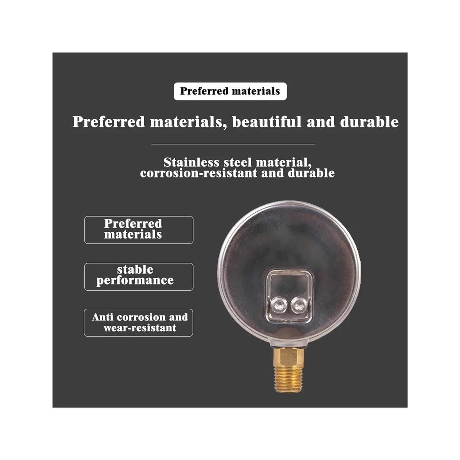 Manometro, Manometro riempito di glicerina 2,5 pollici 1/4 BSP Attacco inferiore 15,30,60, 100,160,200,300,400,600,3000 Psi e bar, antiurto