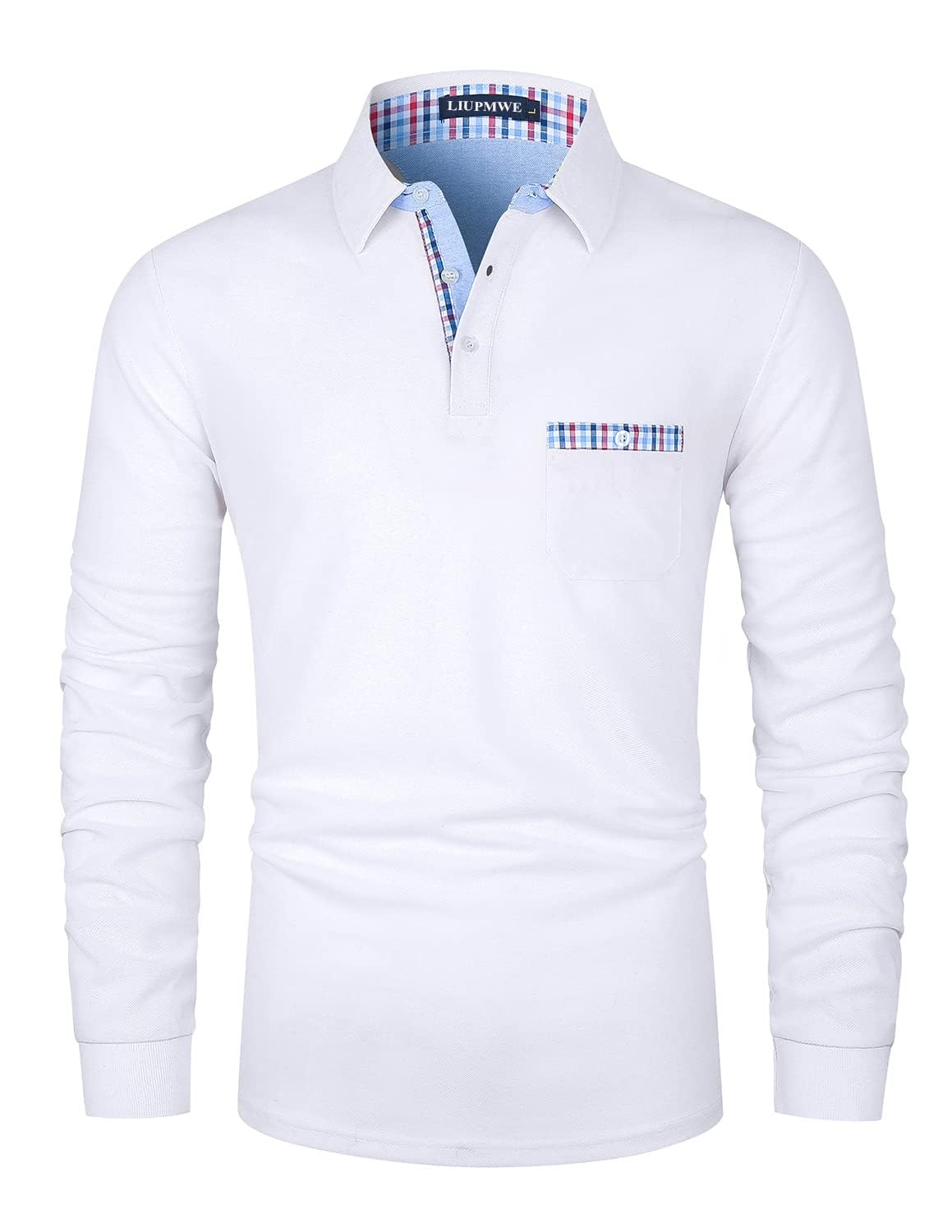 LIUPMWE Maniche Lunga Polo Uomo Pure Cotone Classic Basic Comfort Fashion Sport Top