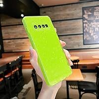 Vista 4 de MINSCOSE Funda compatible con Samsung Galaxy S10 4G, bonito color neón brillante, con brillantina, delgada, a prueba de golpes, de silicona