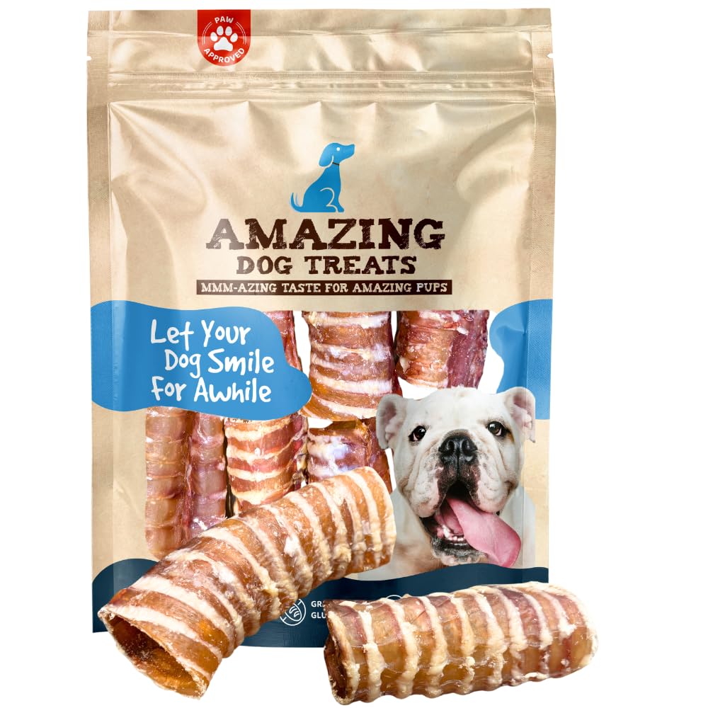 Amazing Dog Treats - 3-4 Inch Beef Trachea Rings (25 pcs/pck) -Premium Dog Chews- Great for Small Size Dogs - Excellent Source of Glucosamine and