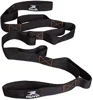 Fita de Alongamento Muvin - Faixa de Resistência Rígida - Não Elástica - 160cm Comprimento com 8 Alças de 15cm - Pilates - Yoga - Ginástica - Fisioterapia - Reabilitação - Treino em Casa - Fitness