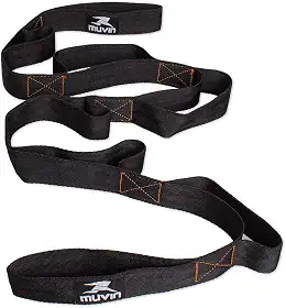 Fita de Alongamento Muvin - Faixa de Resistência Rígida - Não Elástica - 160cm Comprimento com 8 Alças de 15cm - Pilates - Yoga - Ginástica - Fisioterapia - Reabilitação - Treino em Casa - Fitness