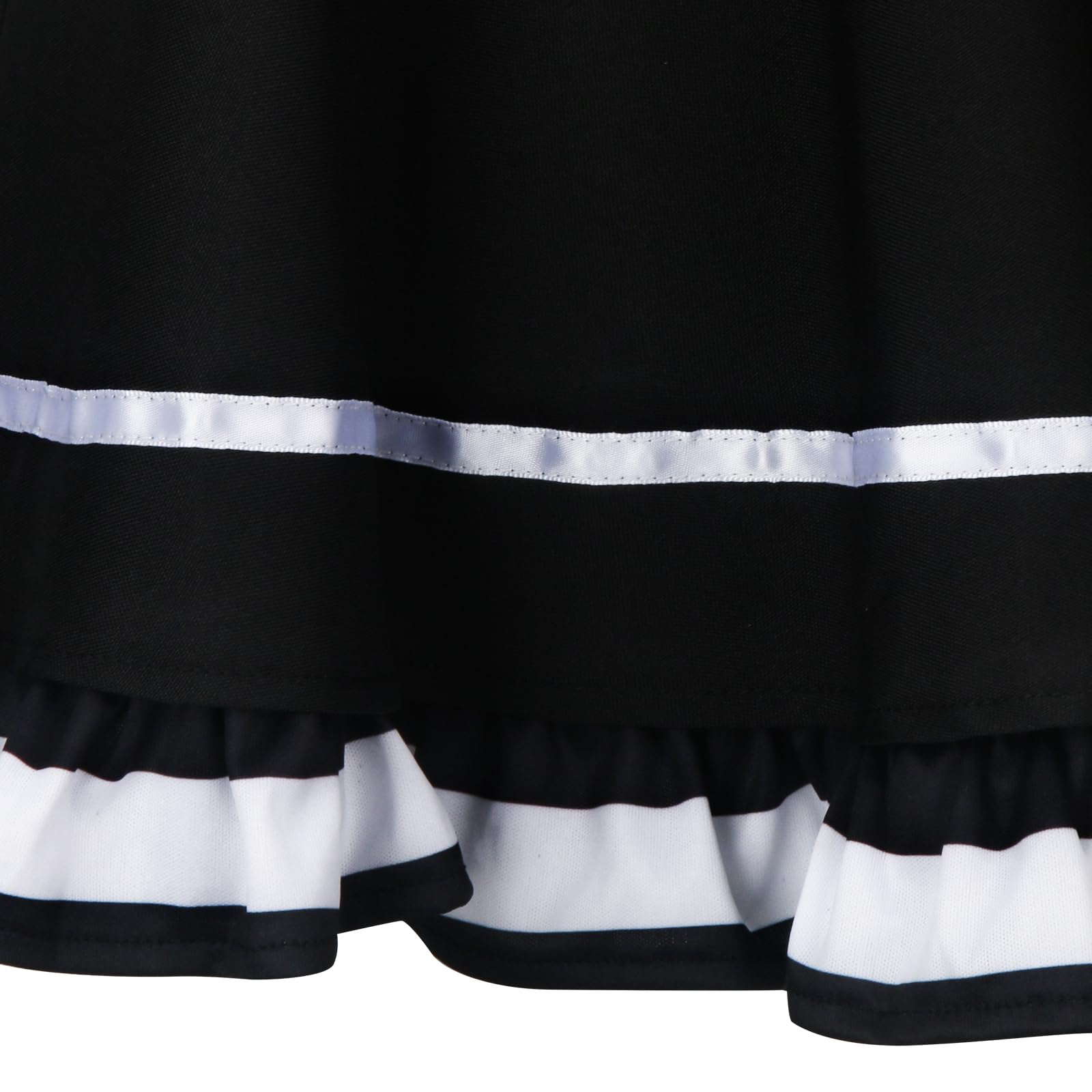 NUWIND Damen Pantomime Kostüm Französisch Klassisch Mime Spiel Set, schwarz-weiß gestreiftes Oberteil Rock Barett Strümpfe Handschuhe Künstler Zirkus Clown Karneval Halloween