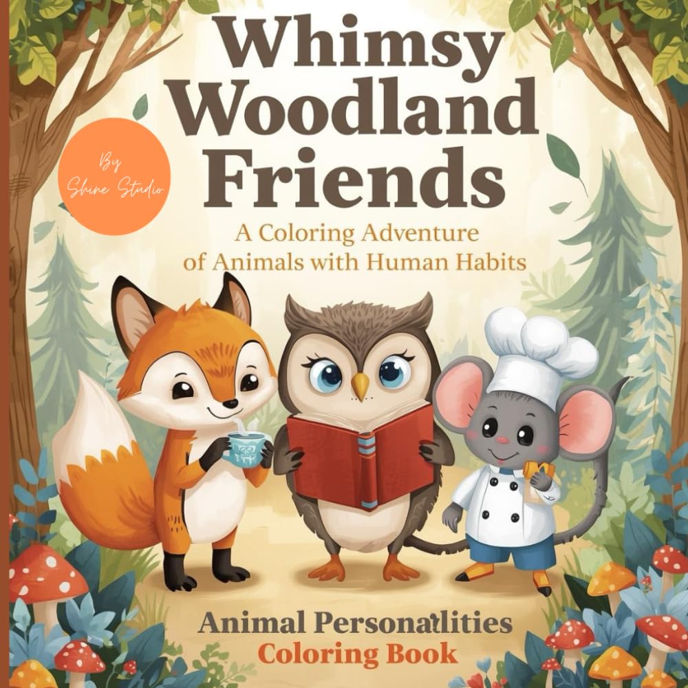 Whimsy Woodland Friends: A Coloring Adventure of Animals with Human Habits