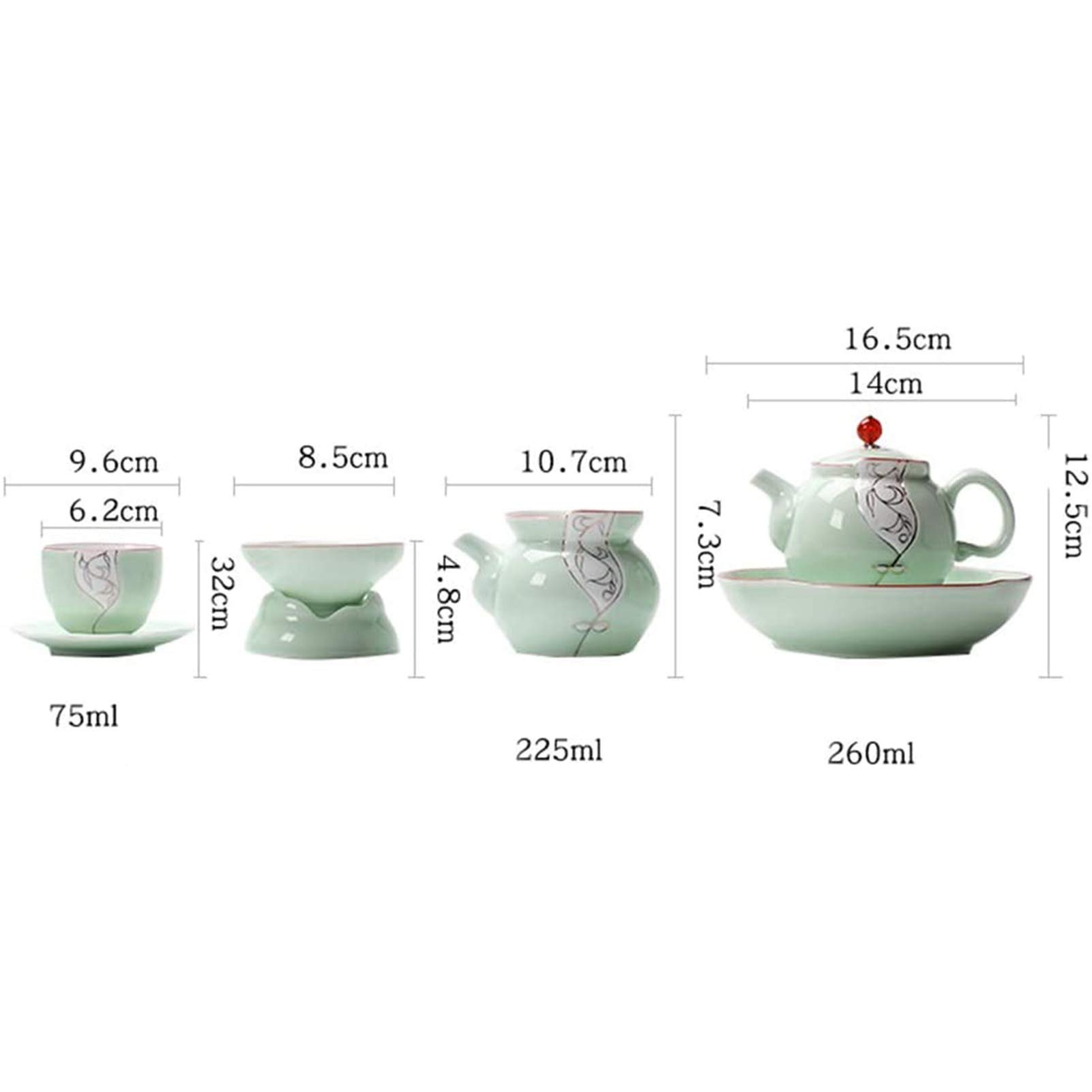 NZPOST Schüssel-Set mit Keramikdeckel, handbemaltes blaues und weißes Porzellan, Büro-Teetasse und Teekanne, Elegantes Wohnzimmer-Set mit Kung-Fu-Tee-Set