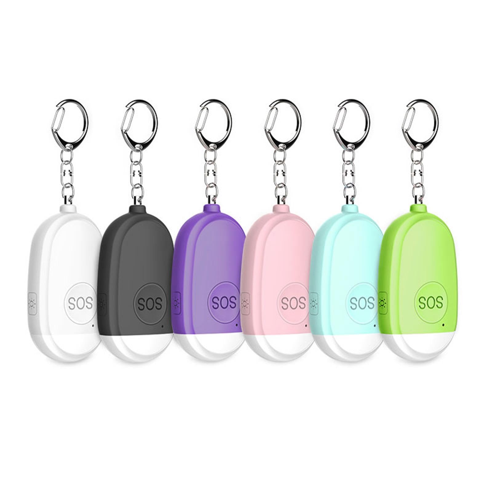 Lot de 5 petits porte-clés d'alarme personnelle avec lampe de poche Scream Loud 130 dB Vert
