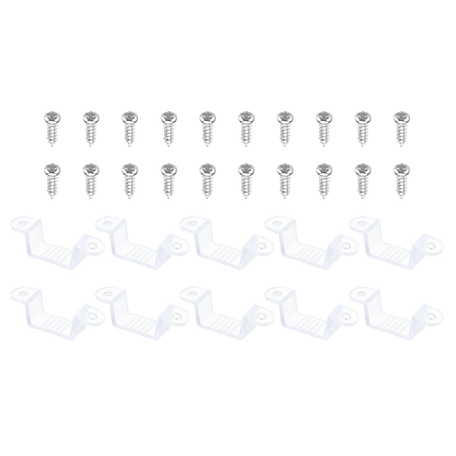 MACHSWON LED Strip Light Clips 50Pcs Mounting Bracket Fixing Clips Clamp Holders with Screws for 16mm-19mm Neon RGB Light Cable Ribbon Translucent