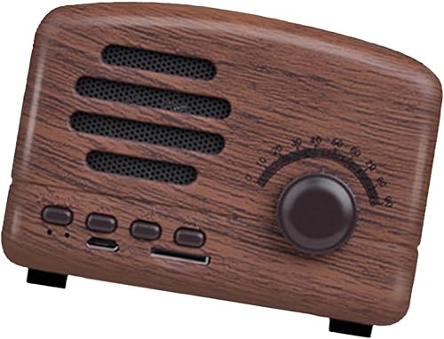Miniatura 7 de Altavoz Bluetooth retro, altavoces Bluetooth portátiles de graves fuertes, estilo clásico, lindo altavoz inalámbrico de estilo clásico antiguo para