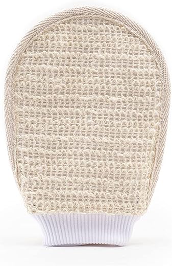 mCaffeine Exfoliating Gloves for Body Cleansing and Scrubbing | Bath Glove - made of 100% Natural Fibre | Gentle on the Sk...