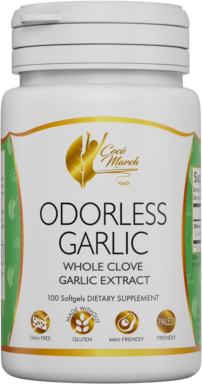 Garlic Oil Supplement – Odorless Garlic Extract from Whole Garlic, Immune Support & Microbiome Health, Clean Formula, Gluten & Dairy Free, Paleo & Keto Friendly, 50 Servings