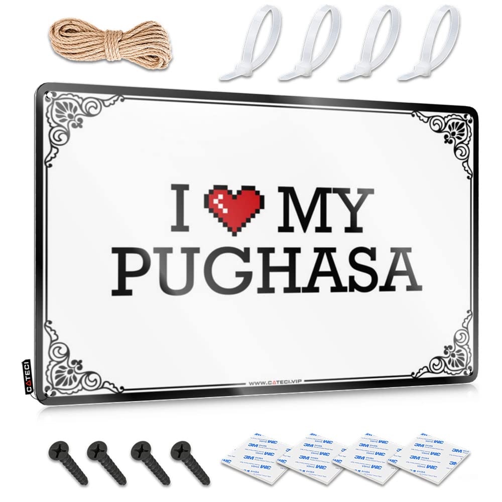 Rustic Americana Art - I Love My Pughasa Rustic Wall Art Decor Easy Hang For Days(30X40CM)