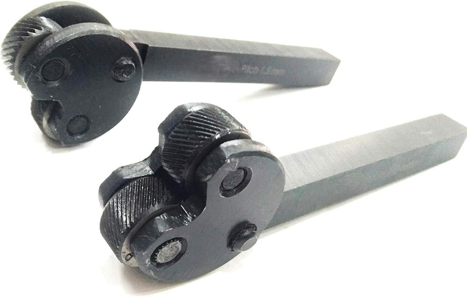 Buyohlic 2 Wheel Pivot Head Knurling Tools Pattern 1/2" Sq. Shank (Set of 2 pcs Pitch-1.0mm & 1.5mm)