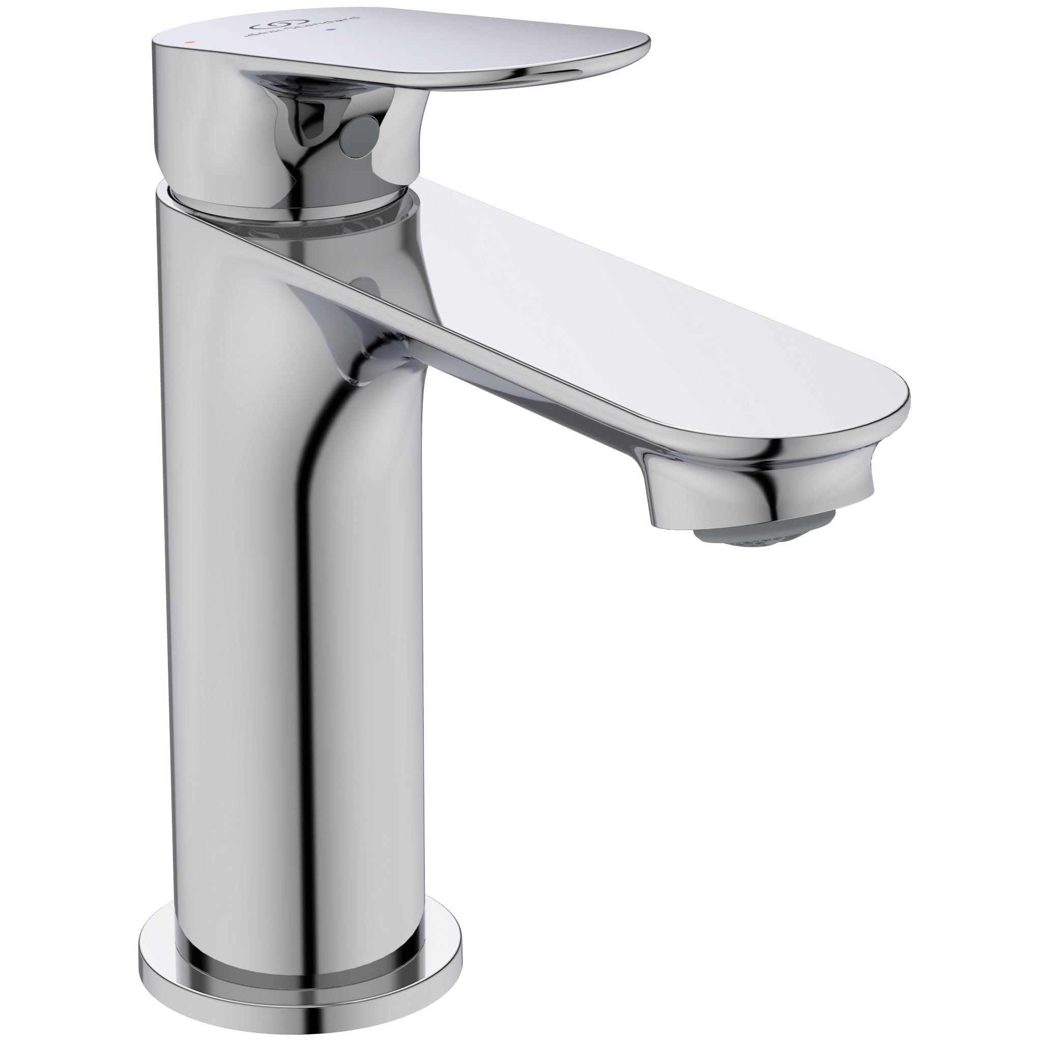 Ideal Standard Alero Waschtischarmatur, Auslaufhöhe 100 mm, wassersparender Wasserhahn Badezimmer, besonders langlebig, ohne Ablaufgarnitur – Chrom (48 x 150,5 x 154 mm)