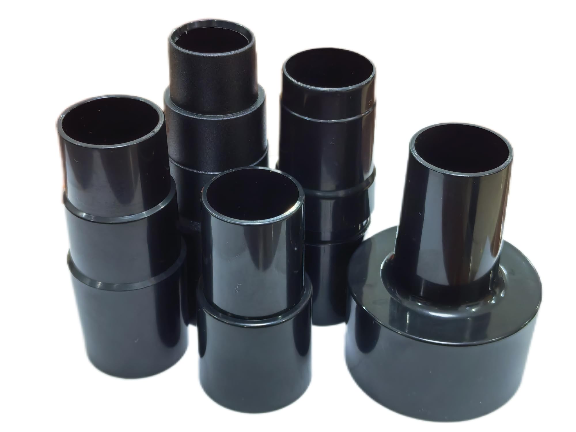(5 piezas) accesorios reductores de manguera de vacío de plástico para aspiradoras, 2-1/2 pulgadas a 1-1/4 pulgadas, 1-3/8 pulgadas a 1-1/4 pulgadas, 1-1/2 pulgadas a 1-3/8 pulgadas a 1-1/4 pulgadas,