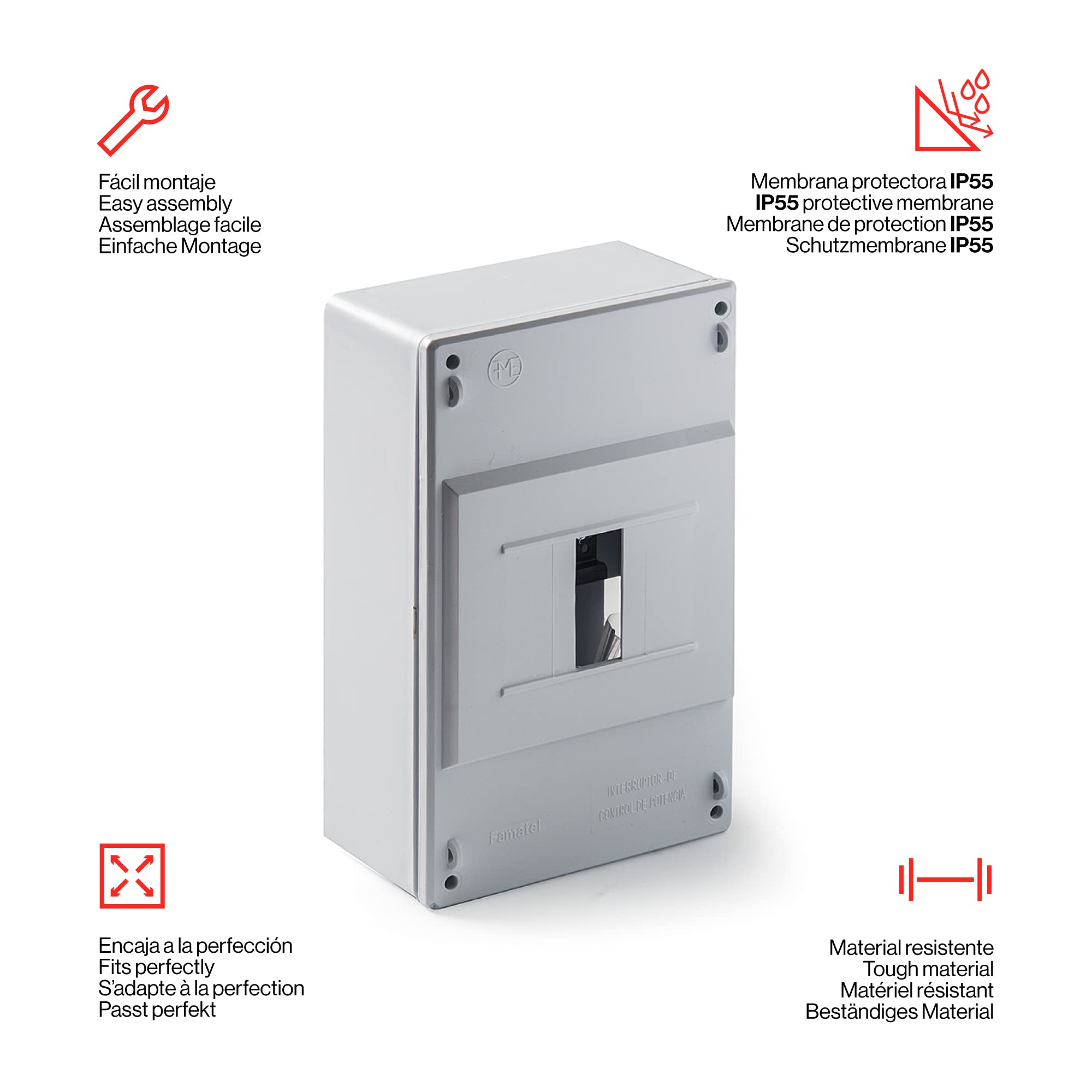 FAMATEL – Armario superficie IP40 | ICP 32 | 195x120x55 | Blanco