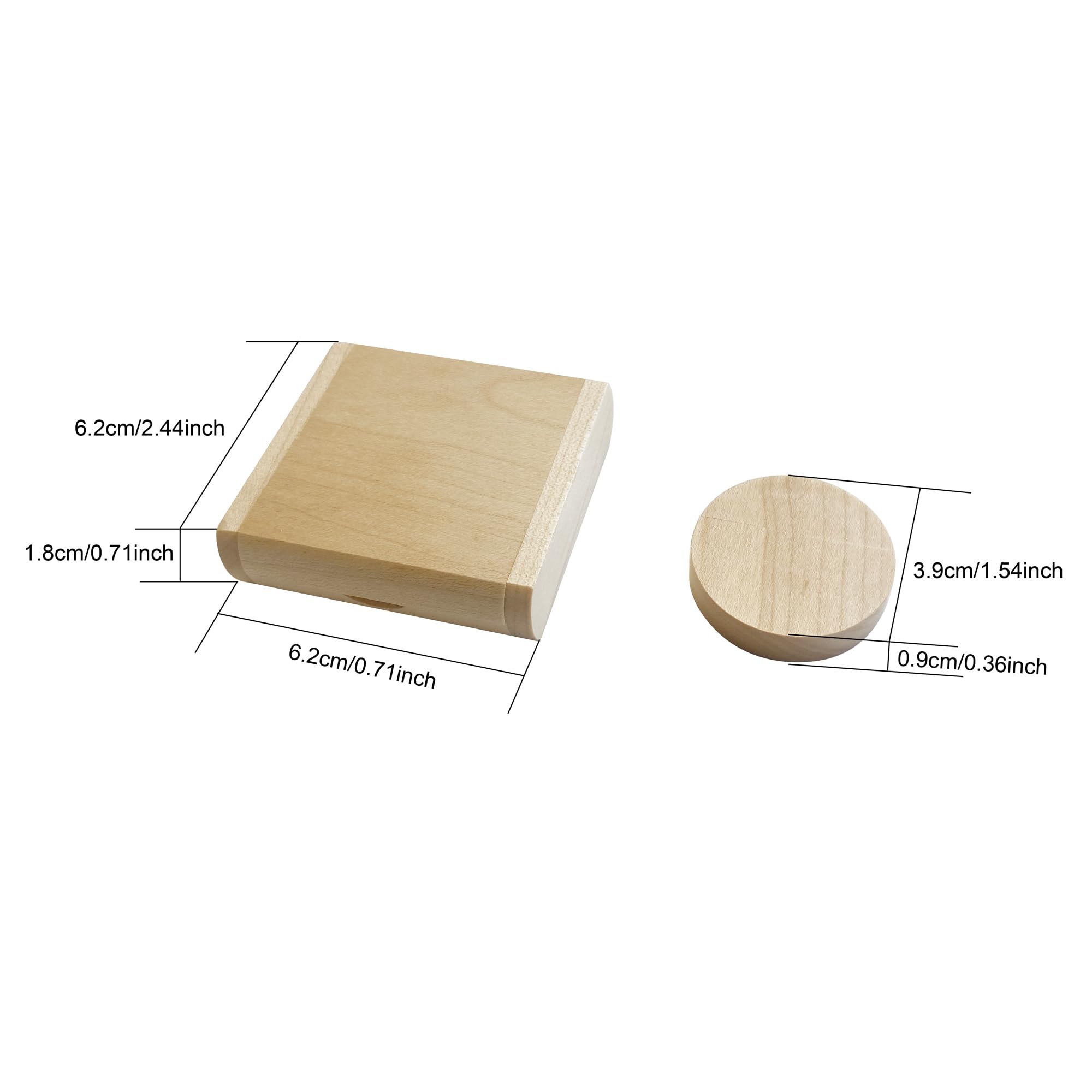 Memoria USB circular de madera de arce con caja de madera (USB 2.0/4GB, 10 unidades)