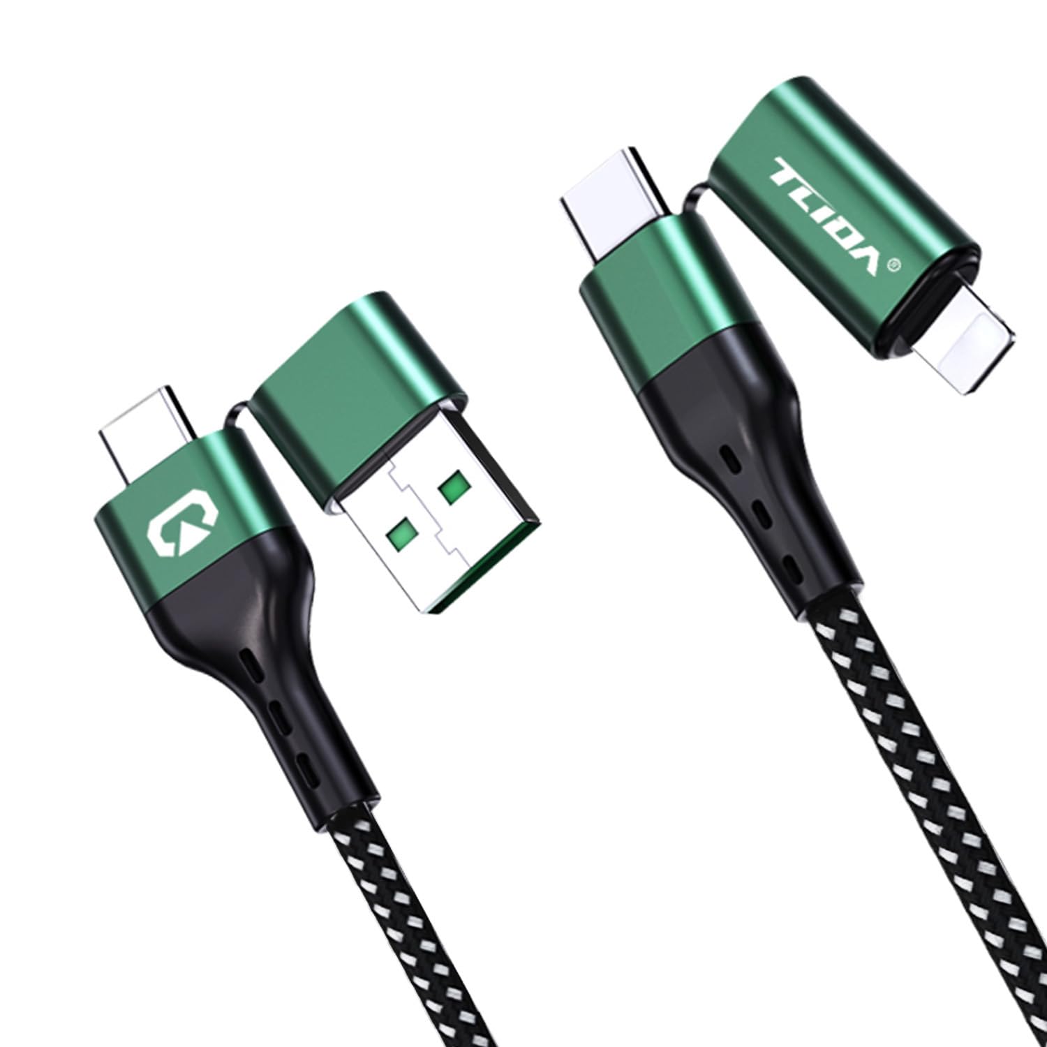 4 in 1 Charger Cable, PD 60w Multi Charger Cable Nylon USB Fast Charger Cable 4ft/1.2M Phone Charger Cables Braided Long Charging Cable Cord Line for iPad iPhone Android Samsung