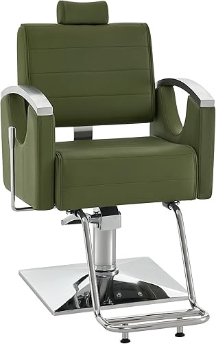 Miniatura 11 de BarberPub Silla de peluquería para peluquería, silla reclinable para estilista 9180 (gris)
