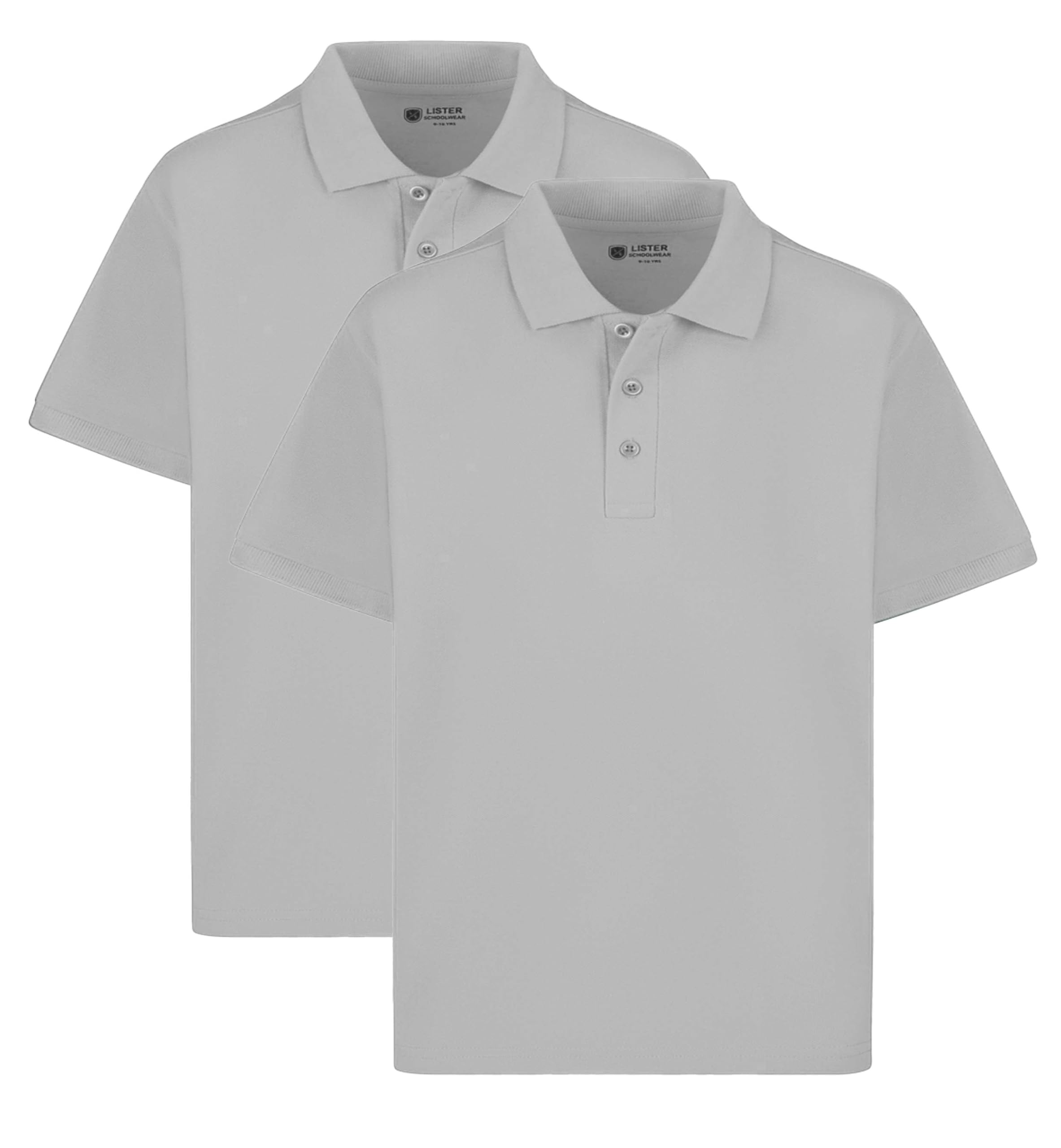 2 Pack Boys Plain 100% Cotton Ages 3-16y Polo Shirts Children School T-Shirt Uniform Summer — view 19