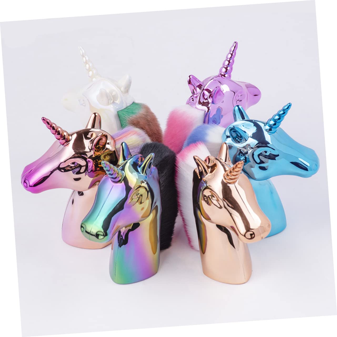 Healeved 9 Piezas Cepillo De Uñas De Unicornio Cepillo Para Polvos Sueltos Arte De Uñas Con Pincel Striper Base De Maquillaje Cepillo De Uñas De Acrílico Makeup Sol Rojo Brocha Para Polvos