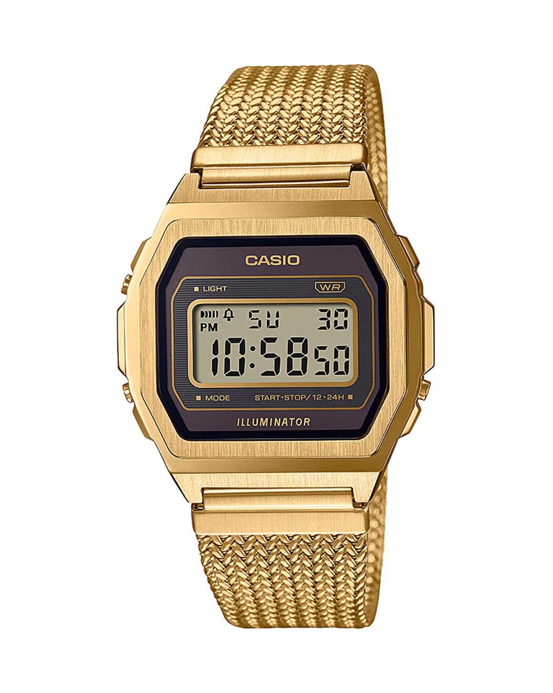 Casio Vintage A1000MGA-5DF Black Digital Dial Gold Stainless Steel Mesh Band D277 (B0B87XX7XH) Amazon Price History, Amazon Price Tracker