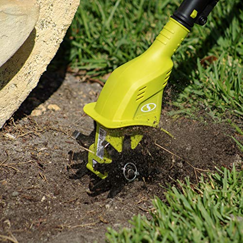 Sun Joe 24V-TLR-LTE 24-Volt Amp Cordless Garden Tiller + Cultivator, Kit (w/2.0-Ah Battery + Quick Charger)