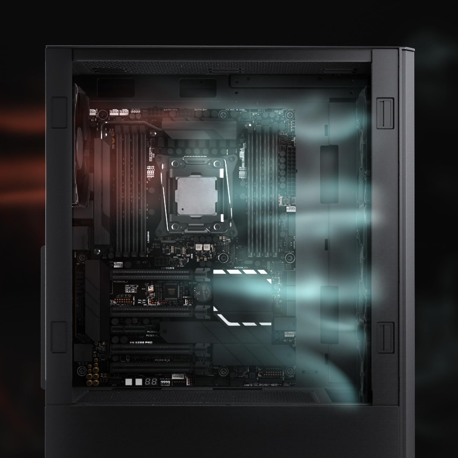 XPG Valor Air - Caja compacta para PC ATX Midi Tower (Panel Frontal de Malla magnética con diseño de patrón de Tallado aerodinámico, Filtro de Polvo extraíble, Ventiladores de 4 x 120 mm instalados,