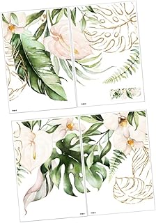 MUSISALY 4 folhas adesivos adesivos banana adesivos de pôster adesivos decalque de parede para casa banana folhas verdes decoração de parede adesivos de quarto de crianças impressão de plantas decoração de parede adesivo de sala de estar fino