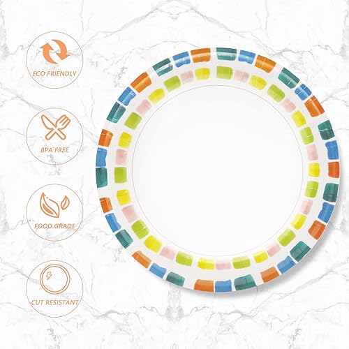 Miniatura 3 de Birthdayparties Platos de papel desechables de 85 pulgadas platos de papel para uso diario platos de papel a prueba de remojo 50 unidades para uso