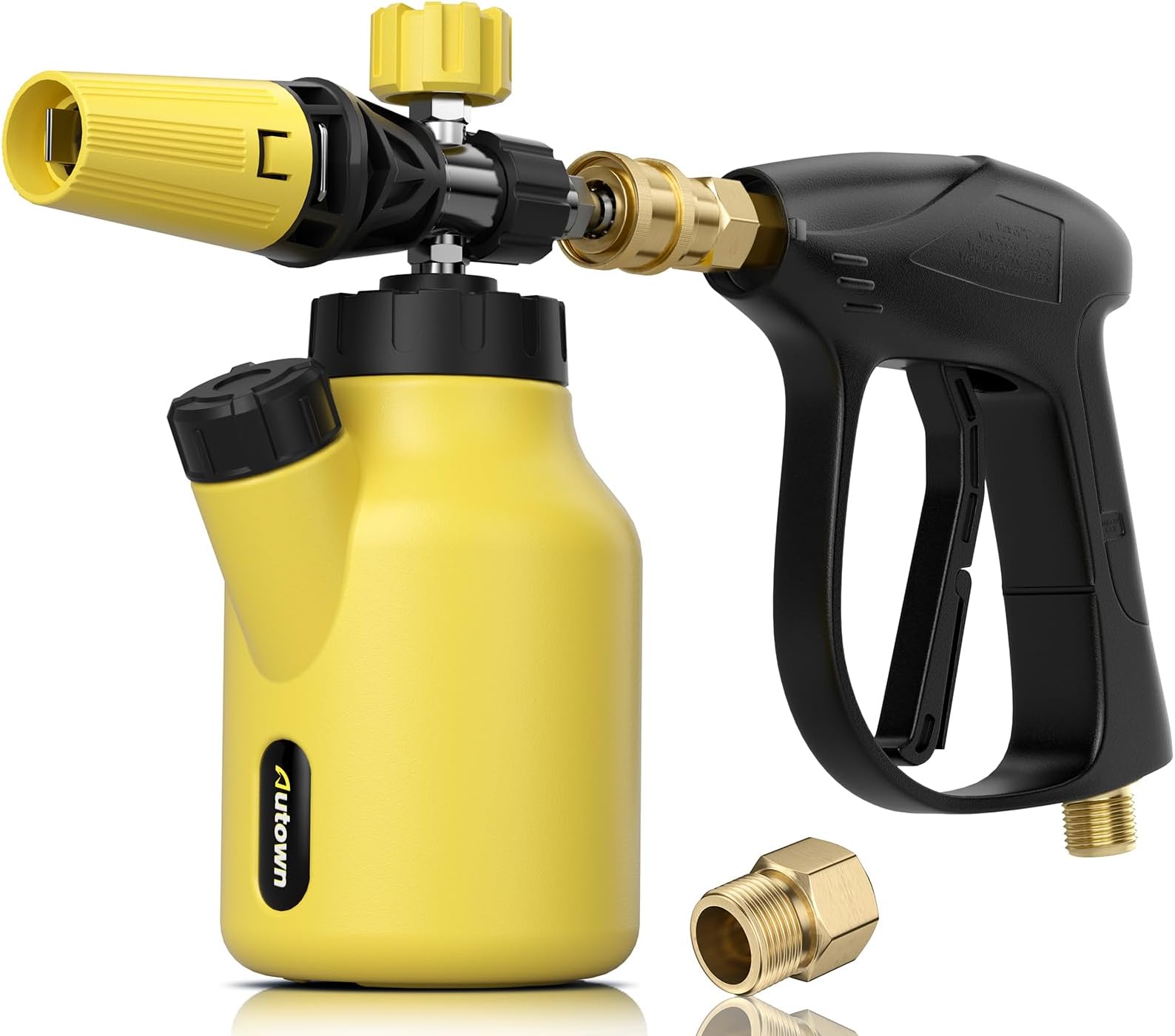 AUTOWNFoam Cannon with Pressure Washer Gun, Car Wash Foam Gun Kit with 1/4 Inch Quick Connector,Foam Cannon for Pressure Washer and M22 Inlet Connector, 1 Liter