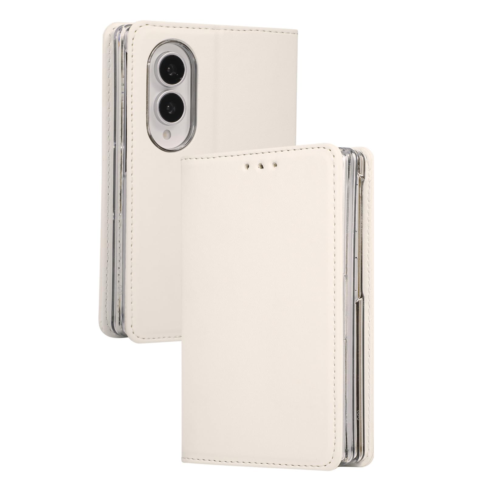 Custodia Portafoglio Per Samsung Galaxy Z Fold 8, Flip Libro Pelle Cover | Blocco RFID Pieghevole Funzione Supporto Protezione Completa Guscio,Bianca,Fold 8