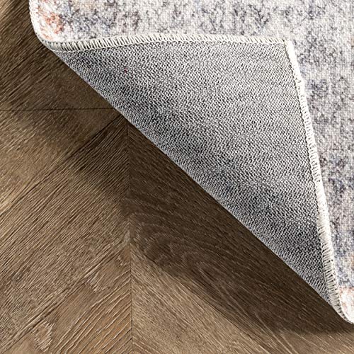 Nuloom Jacquie Machine Washable Vintage Floral Area Rug, 5' X 8', Peach #TOP4